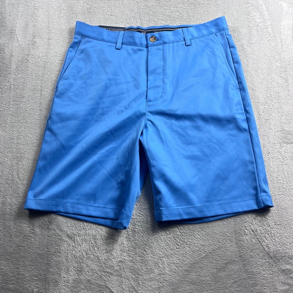 Vineyard Vines Mens Performance Links Golf Shorts Harbor‎ Cay Blue Size 32 NWT